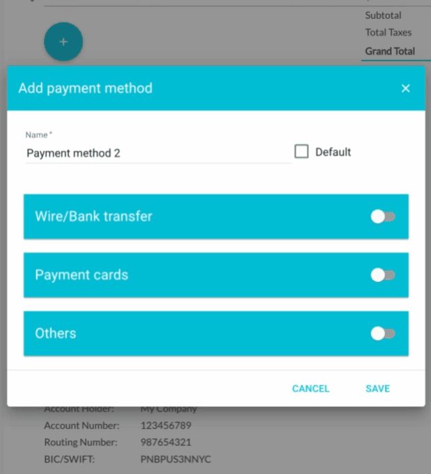 Credit card payment activation
