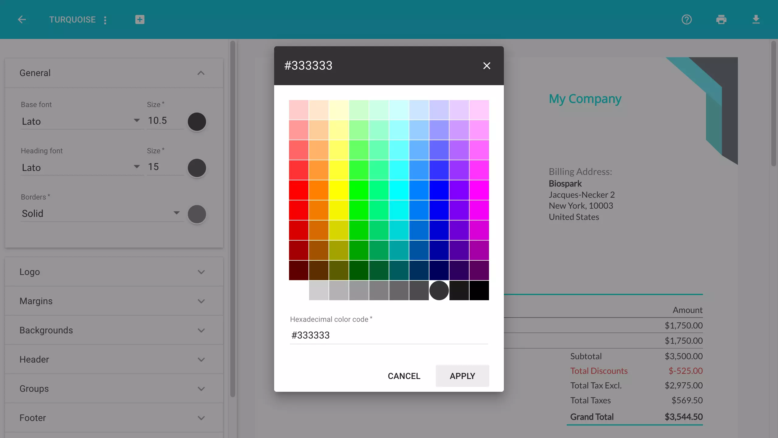 Customize your invoice templates